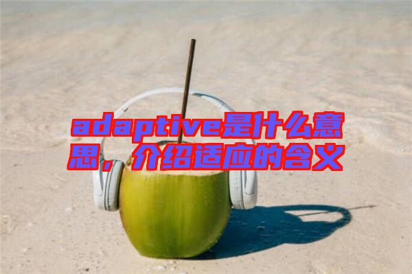adaptive是什么意思，介紹適應的含義