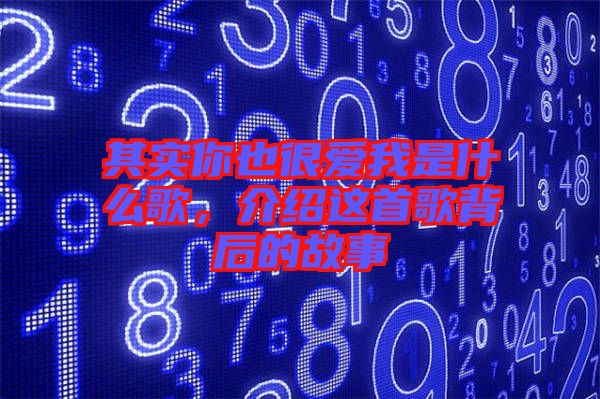 其實你也很愛我是什么歌，介紹這首歌背后的故事