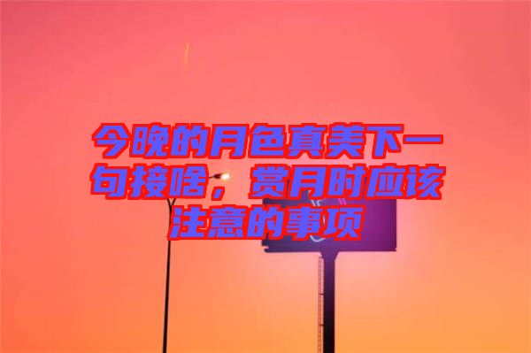 今晚的月色真美下一句接啥，賞月時應(yīng)該注意的事項