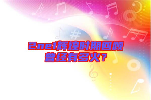 2ne1輝煌時(shí)期回顧曾經(jīng)有多火？