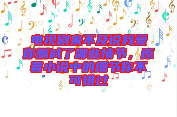 電視劇來不及說我愛你刪減了哪些情節(jié)，原著小說中的細(xì)節(jié)你不可錯(cuò)過