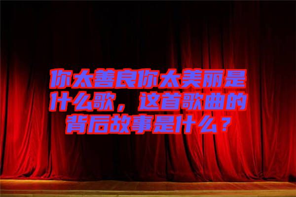 你太善良你太美麗是什么歌，這首歌曲的背后故事是什么？