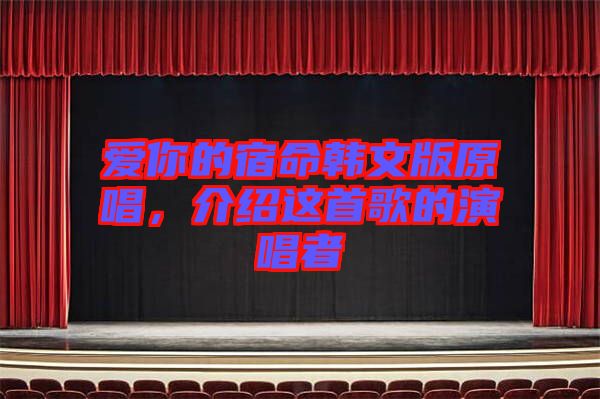 愛你的宿命韓文版原唱，介紹這首歌的演唱者